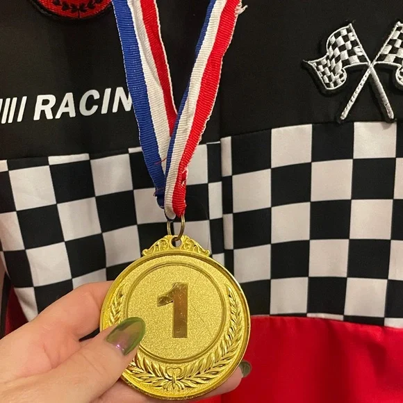 Kids Red Racing Costume with Cap - Picture 5 of 8